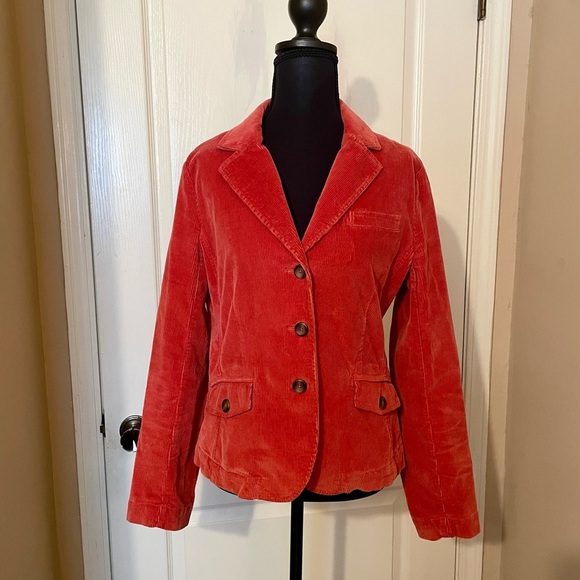 Talbots Jackets & Blazers - Talbots Salmon Orange Corduroy Blazer Jacket Size 8  Lined Academia Preppy Work